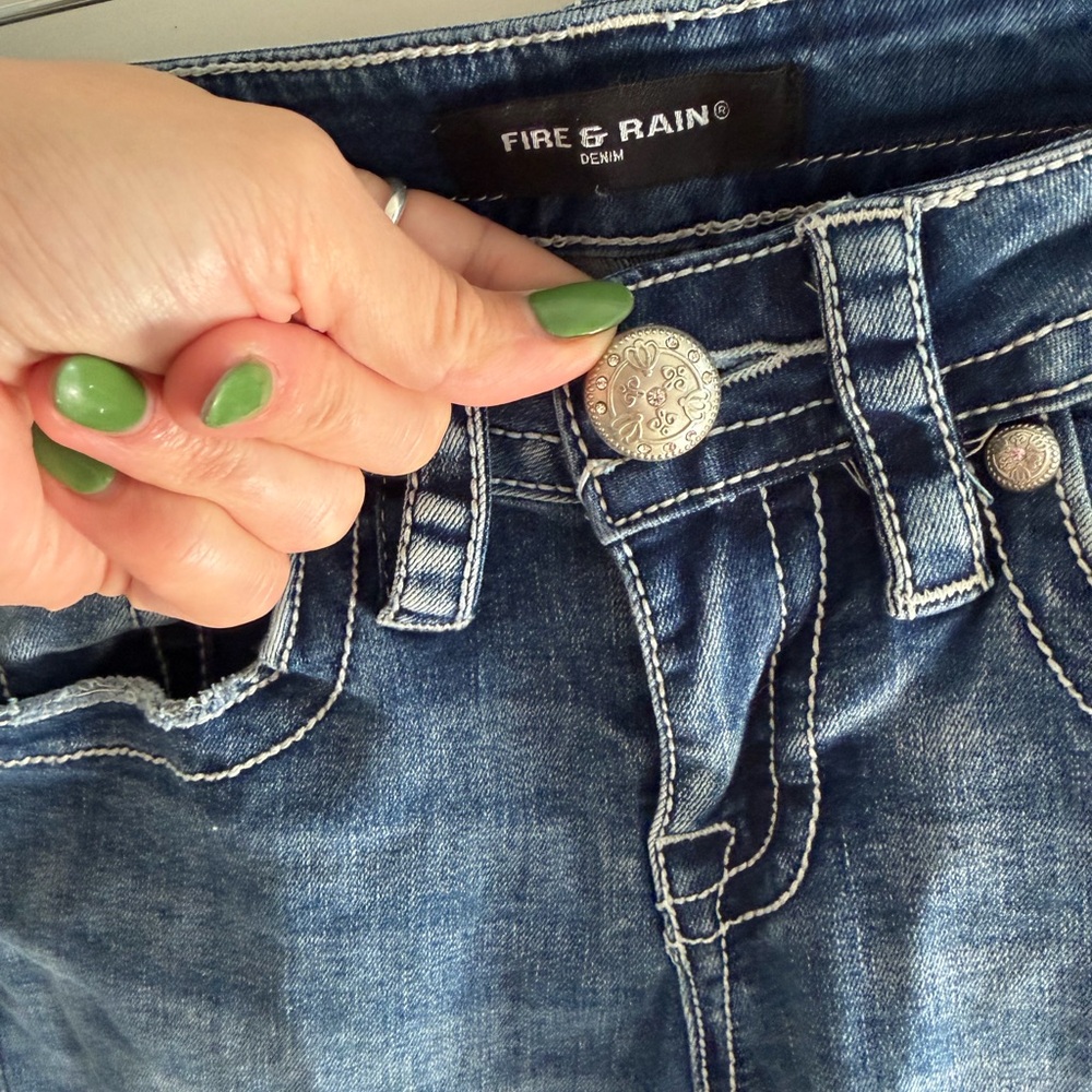 High-Rise Dark Blue Denim Jeans for Women